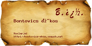 Bontovics Ákos névjegykártya